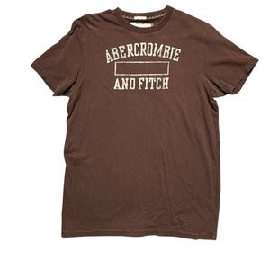 Y2K Abercrombie & Fitch Brown 23 Muscle Fit Graphic Tee Size XL Vintage Preppy‎